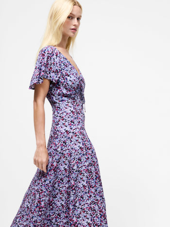 Lizzy Eco Crepe V Neck Midi Dress