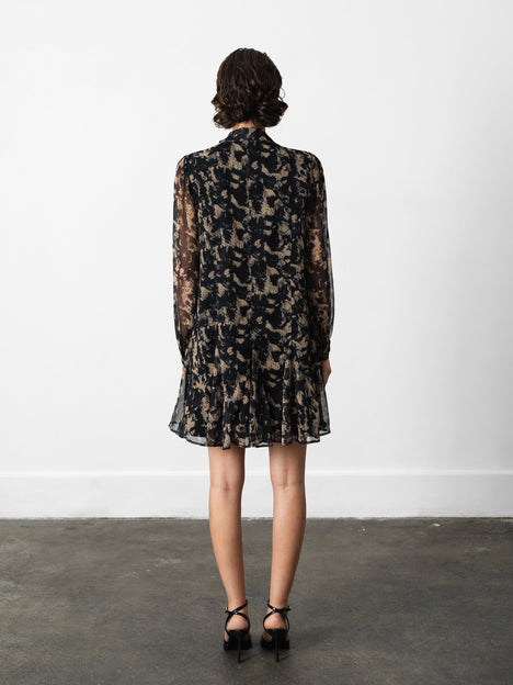 Hallie Snake Chiffon Mini Dress