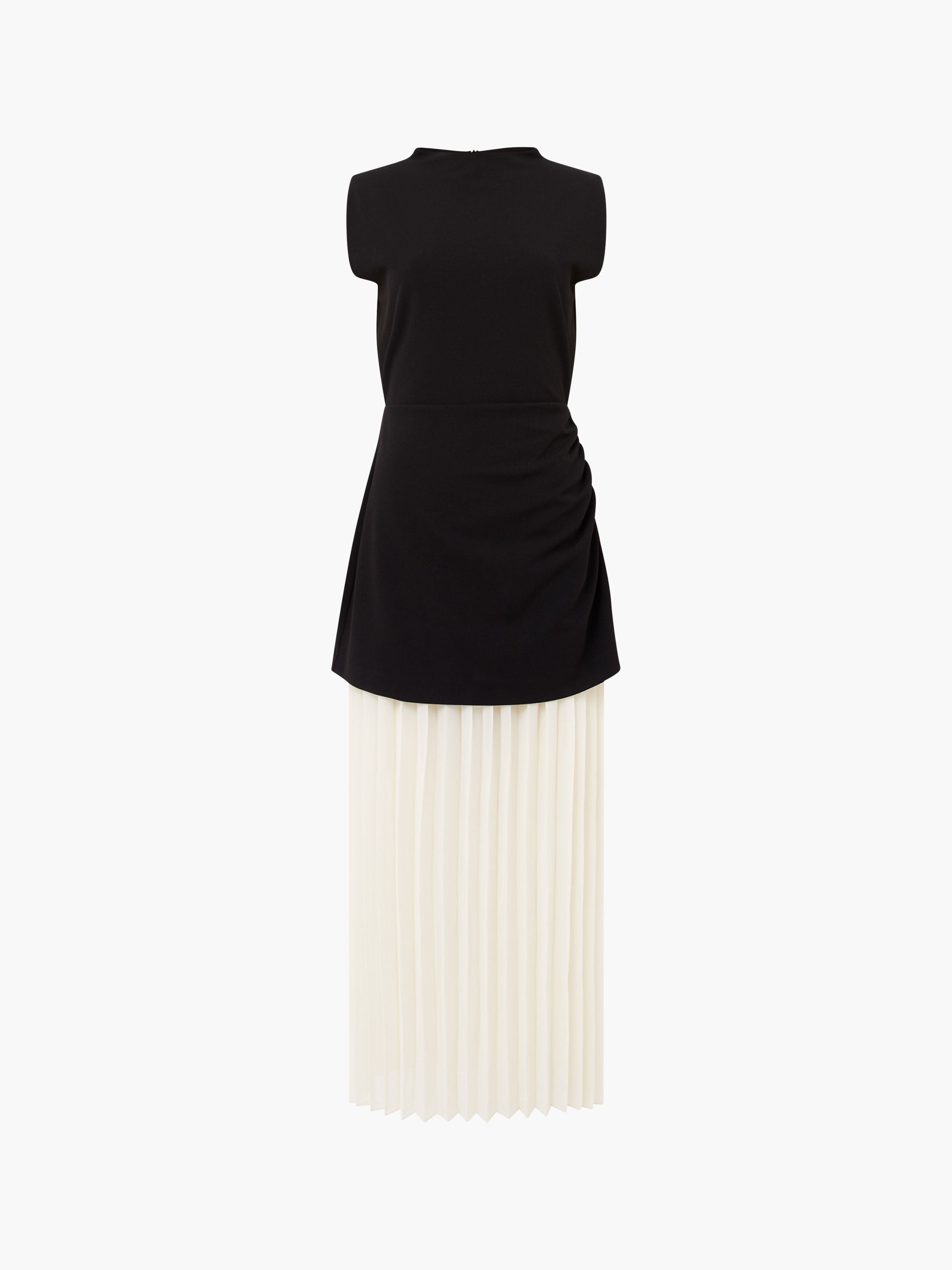chinese dress ladies Zion Pleated Skirt Dress Black/Porcelain Cream