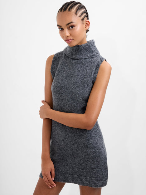Vhari Recycled Knit Sleeveless Turtleneck Mini Dress