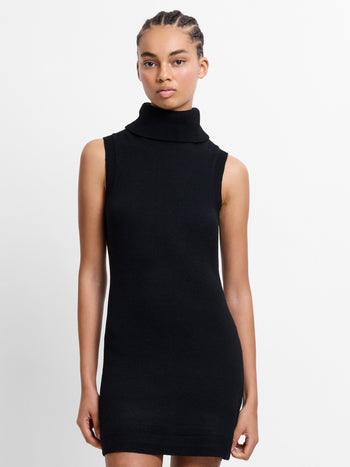Vhari Recycled Knit Sleeveless Turtleneck Mini Dress