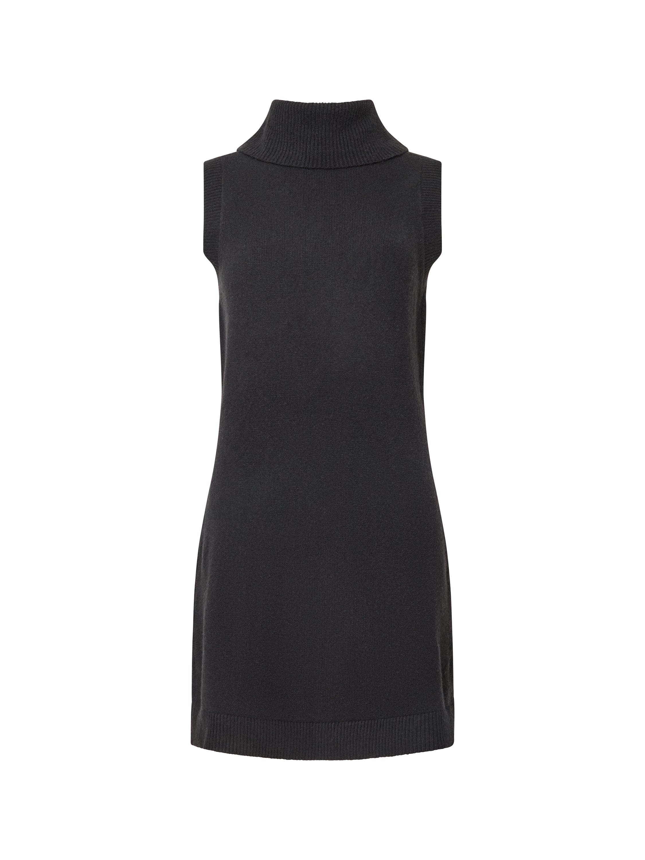 Vhari Recycled Knit Sleeveless Turtleneck Mini Dress | French Connection EU Vhari Recycled Knit Sleeveless Turtleneck Mini Dress | French Connection EU