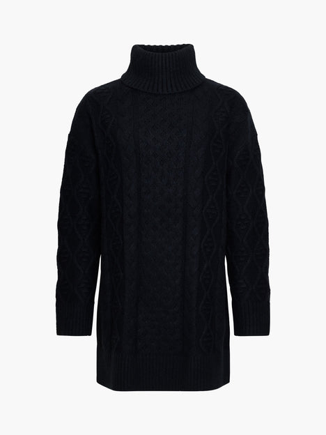 Makira Cable Knit Turtleneck Mini Dress