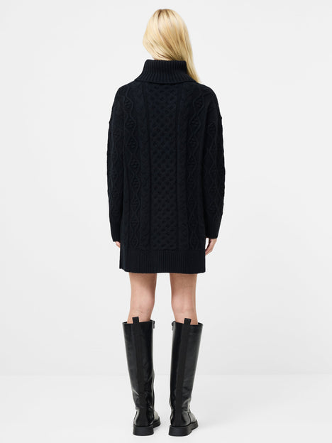 Makira Cable Knit Turtleneck Mini Dress
