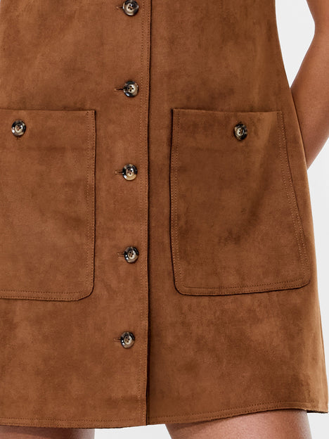 Laney Faux Suede Sleeveless Mini Dress