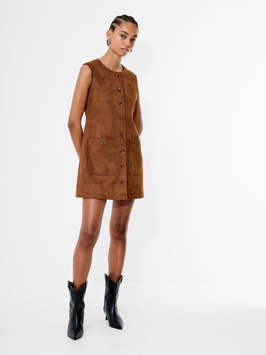 Laney Faux Suede Sleeveless Mini Dress