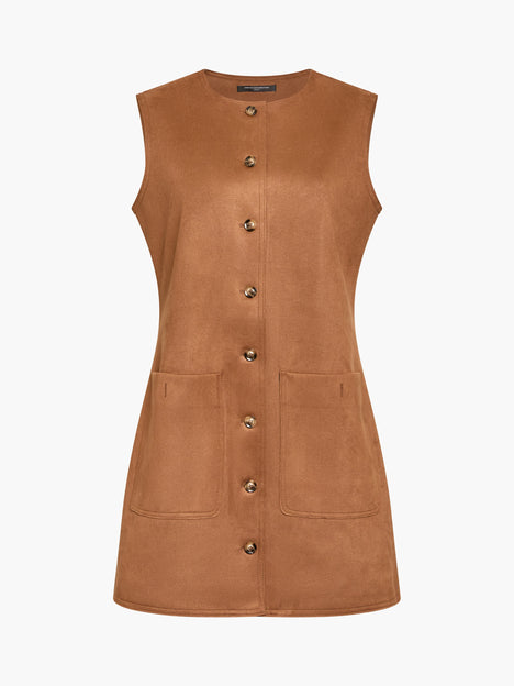 Laney Faux Suede Sleeveless Mini Dress