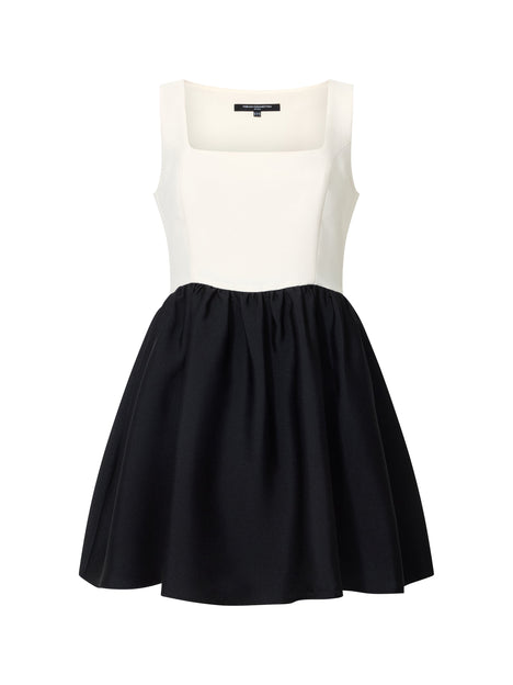 Structured Square Neck Sleeveless Mini Dress