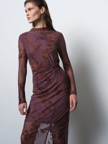 Kenny Devore Mesh Long Sleeve Dress
