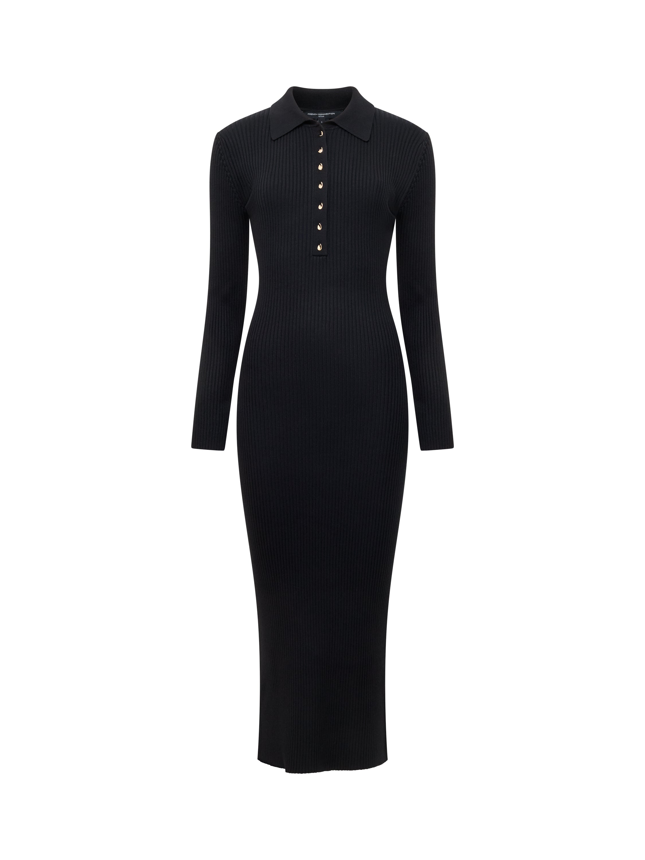 Mari Knit Long Sleeve Collared Midi Dress | French Connection EU