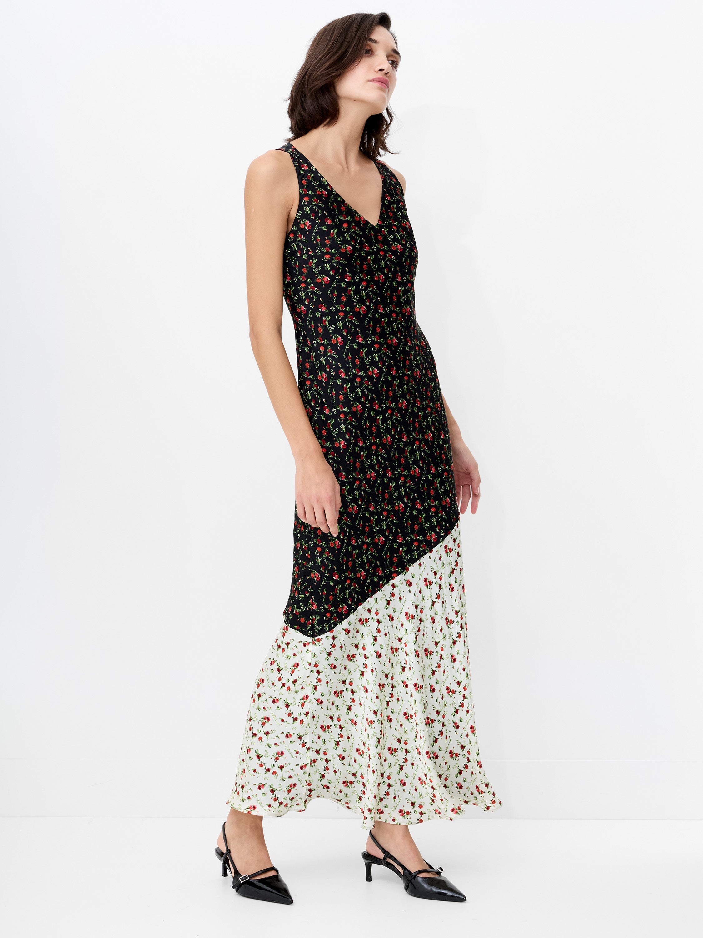 Julia Ditsy Bloom Two Tone Dress