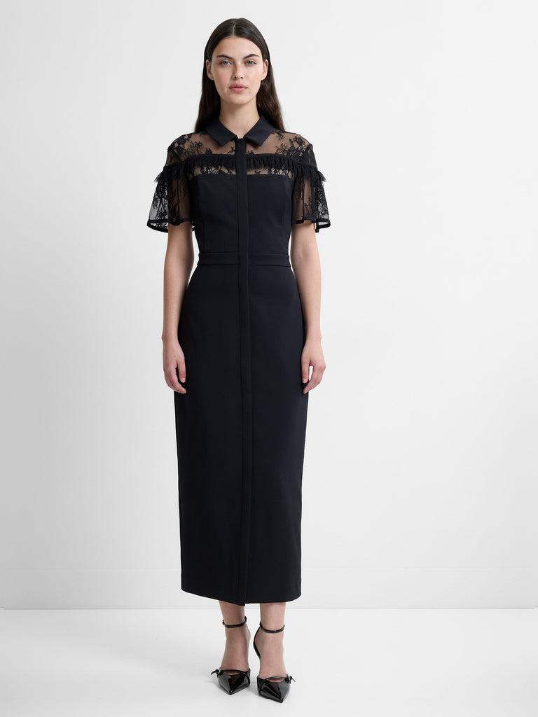 Miles Lace Mix Shirt Dress | French Connection EU Miles Lace Mix Shirt Dress | French Connection EU