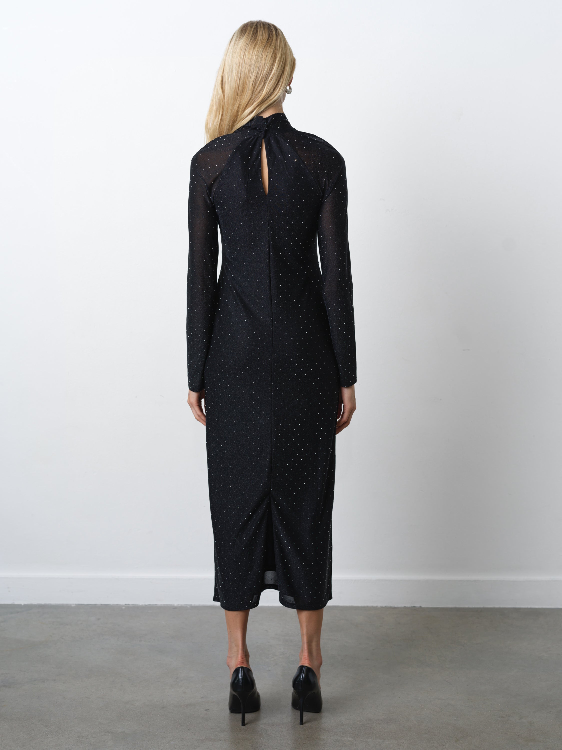 Shosana Hotfix Diamante Wrapover Midi Dress