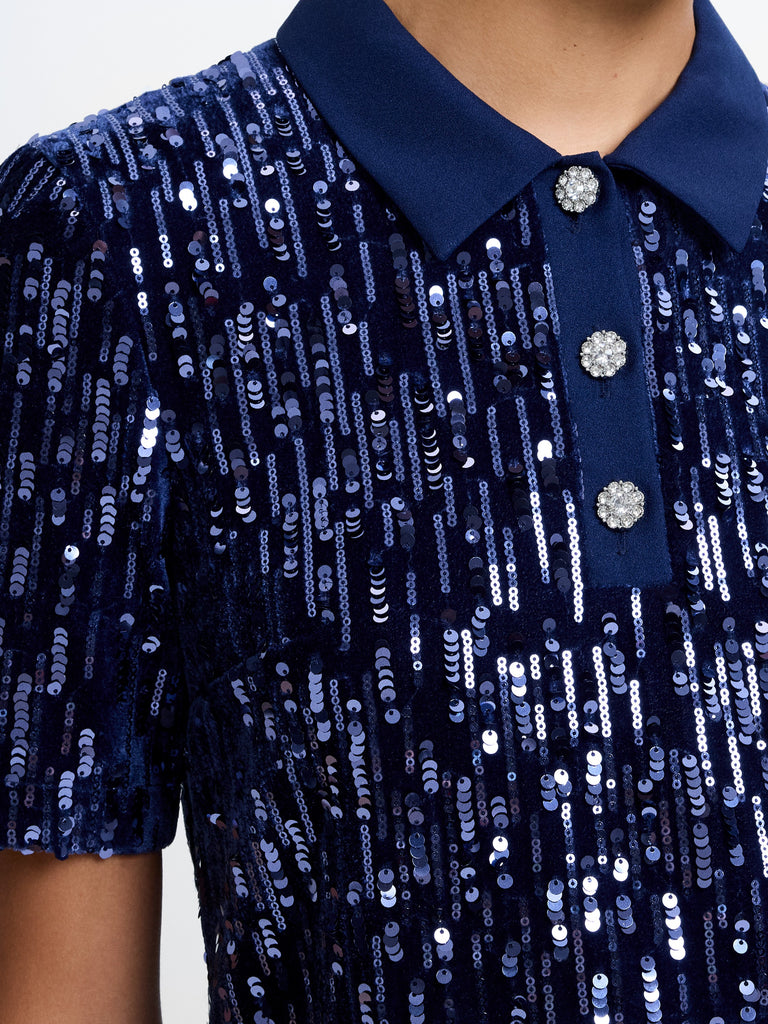 french connection blue sequin dress French Connection Sequin Dress