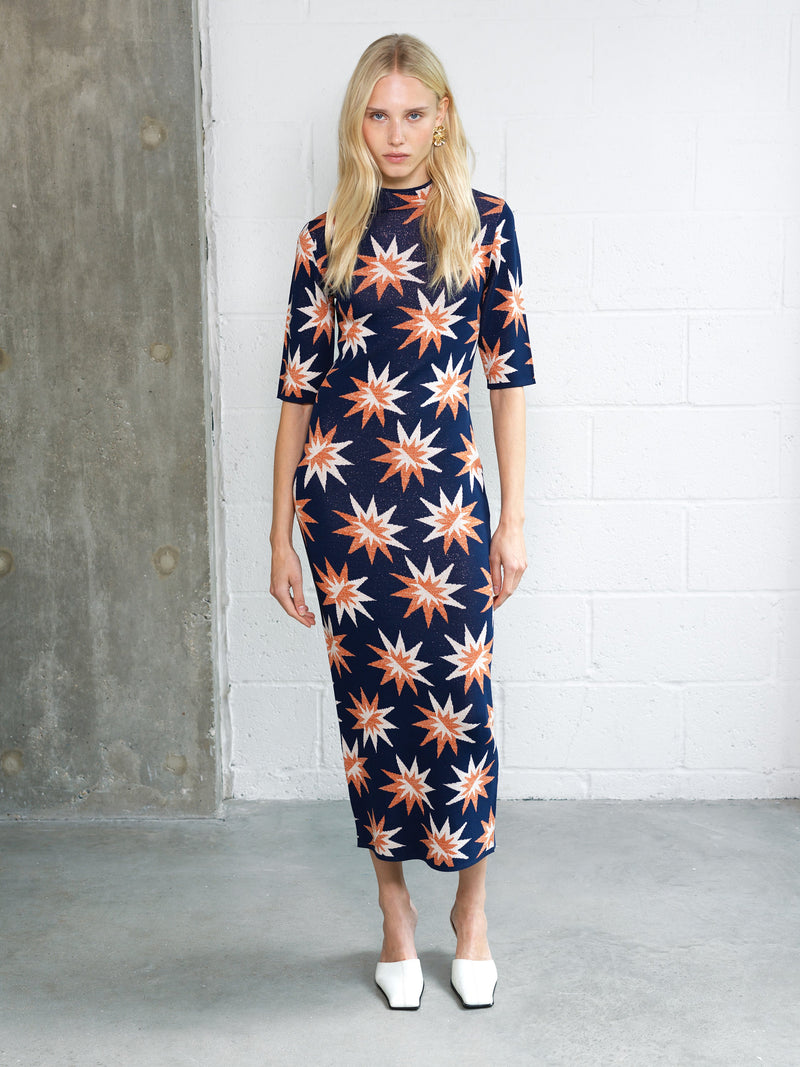 Imelda Star Jacquard Knit Dress