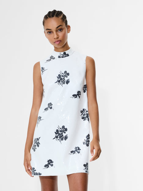 Madeline Floral Sequin Sleeveless Mini Dress