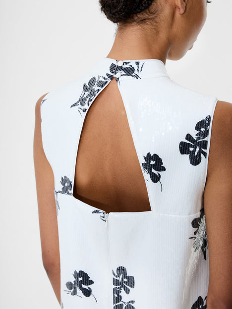Madeline Floral Sequin Sleeveless Mini Dress