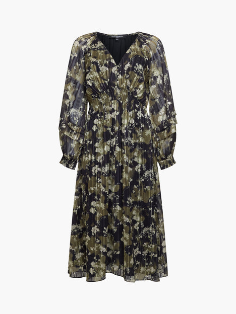 Lizzy Madeline Crepe Puff Sleeve Dress