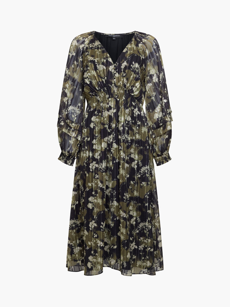 Lizzy Madeline Crepe Puff Sleeve Dress