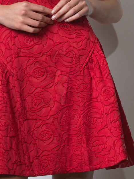 Crea Jacquard Flared Mini Dress