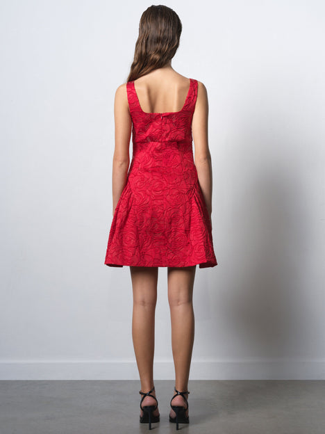 Crea Jacquard Flared Mini Dress