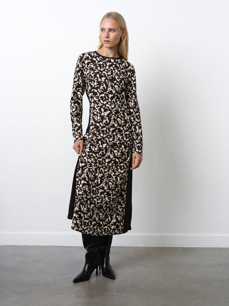 Kelly Print Jersey Long Sleeve Dress