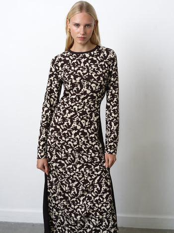 Kelly Print Jersey Long Sleeve Dress