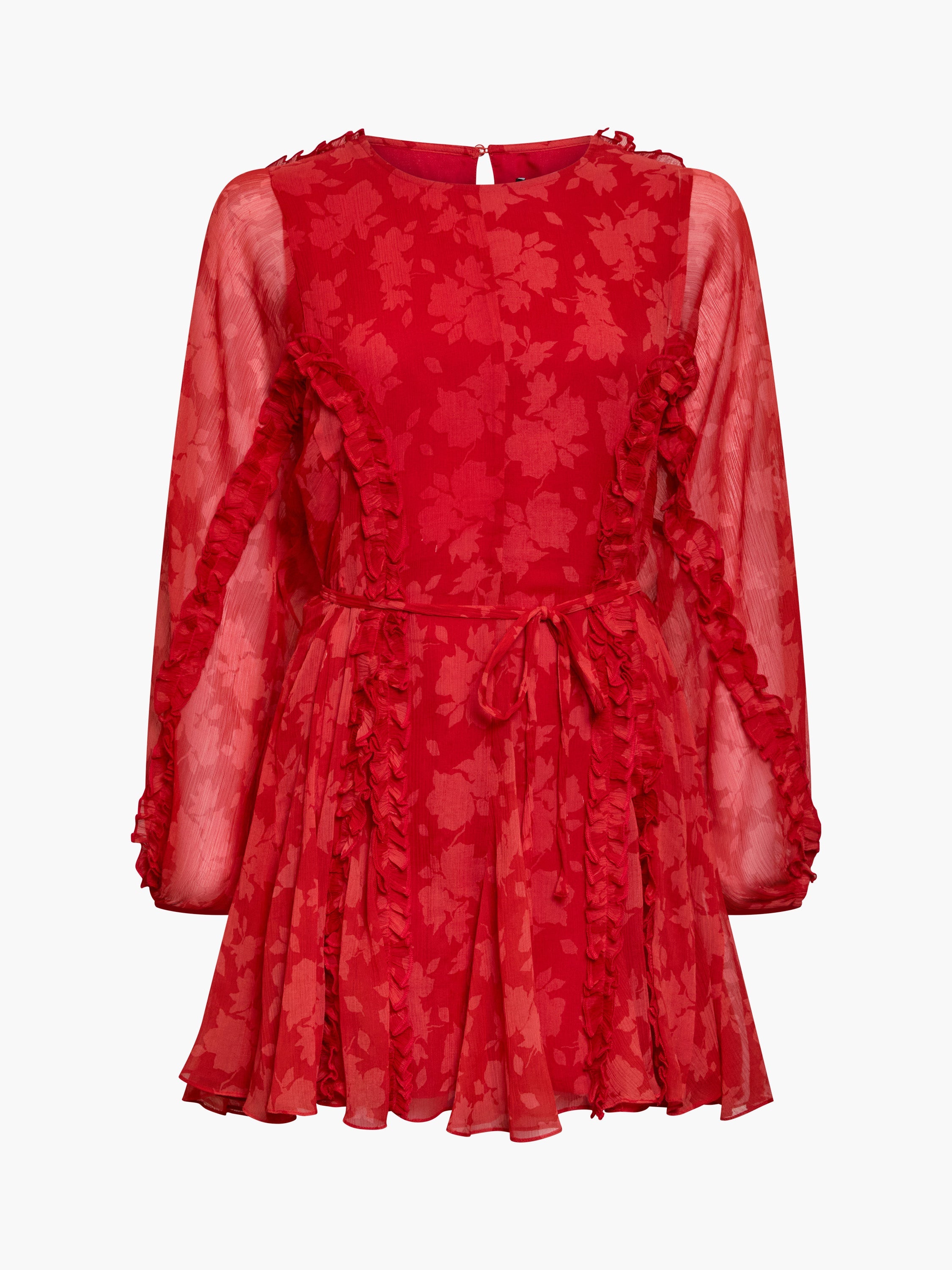 Kara Print Long Sleeve Flared Mini Dress