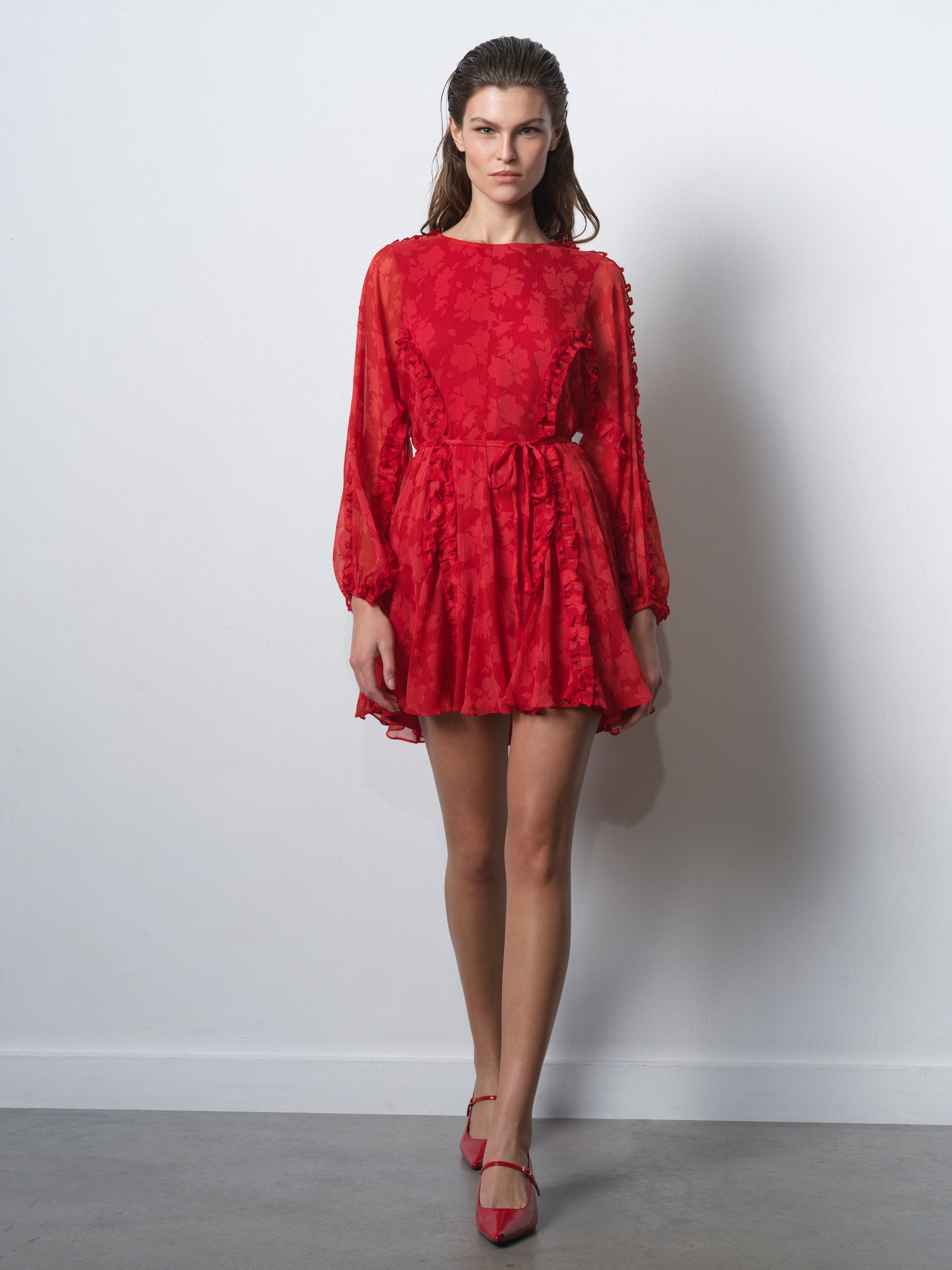 Kara Print Long Sleeve Flared Mini Dress | French Connection EU Kara Print Long Sleeve Flared Mini Dress | French Connection EU