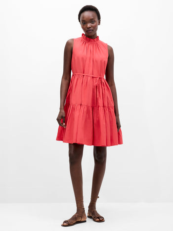 Tiered Poplin Dress