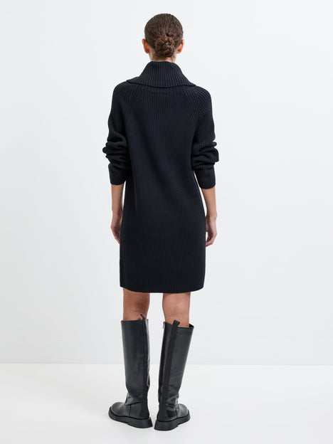 Babysoft Roll Neck Ribbed Knit Dress