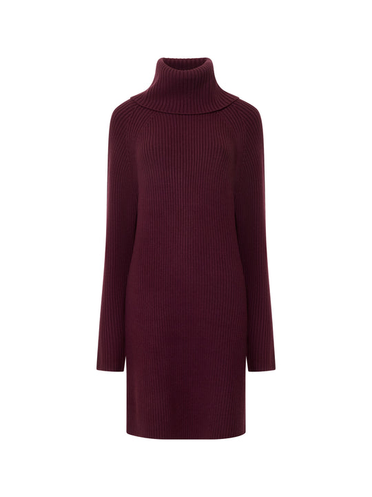 Babysoft Roll Neck Ribbed Knit Dress