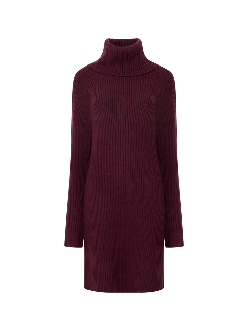 Babysoft Roll Neck Ribbed Knit Dress