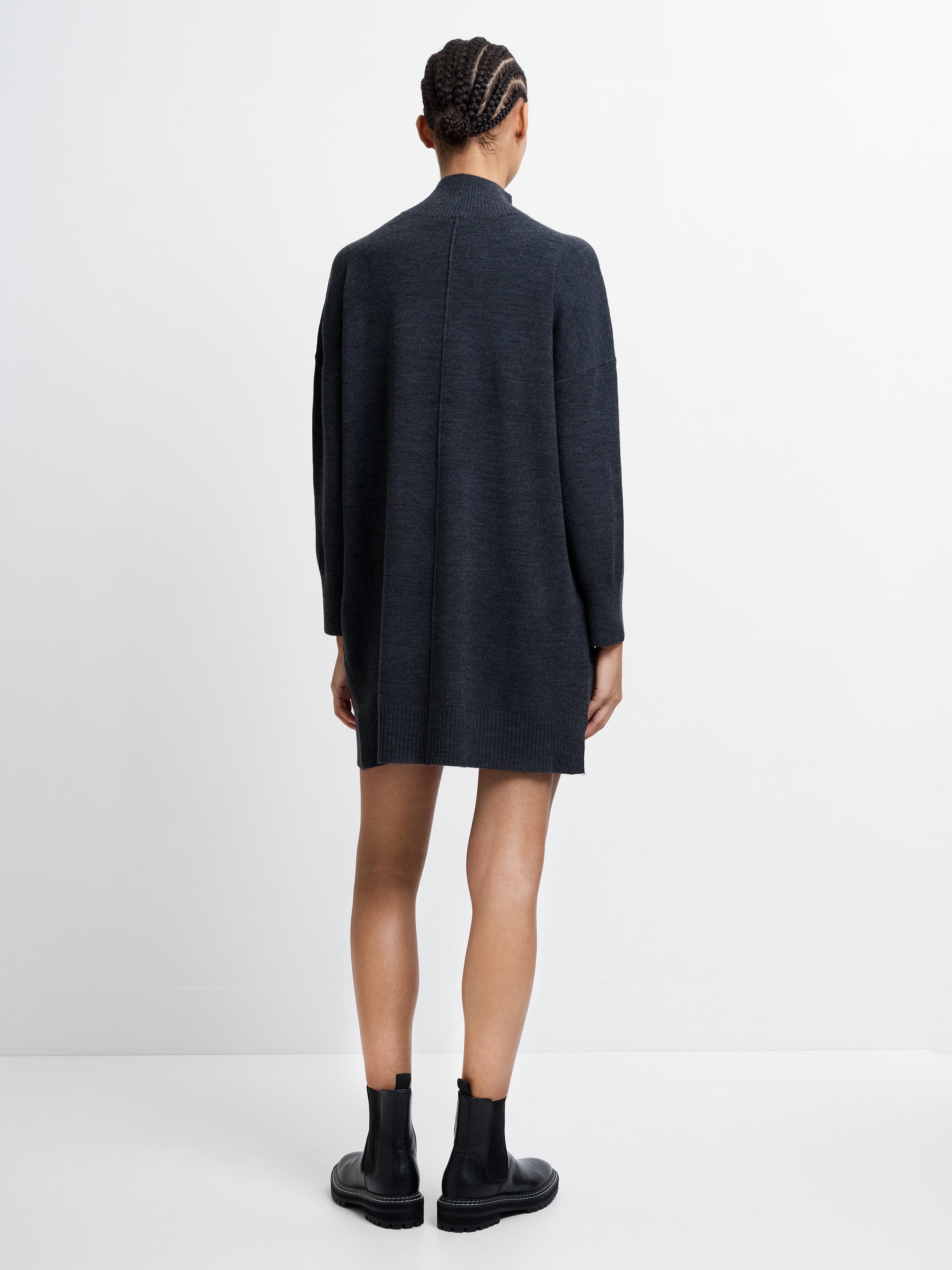 Babysoft Knit Roll Neck Seam Dress