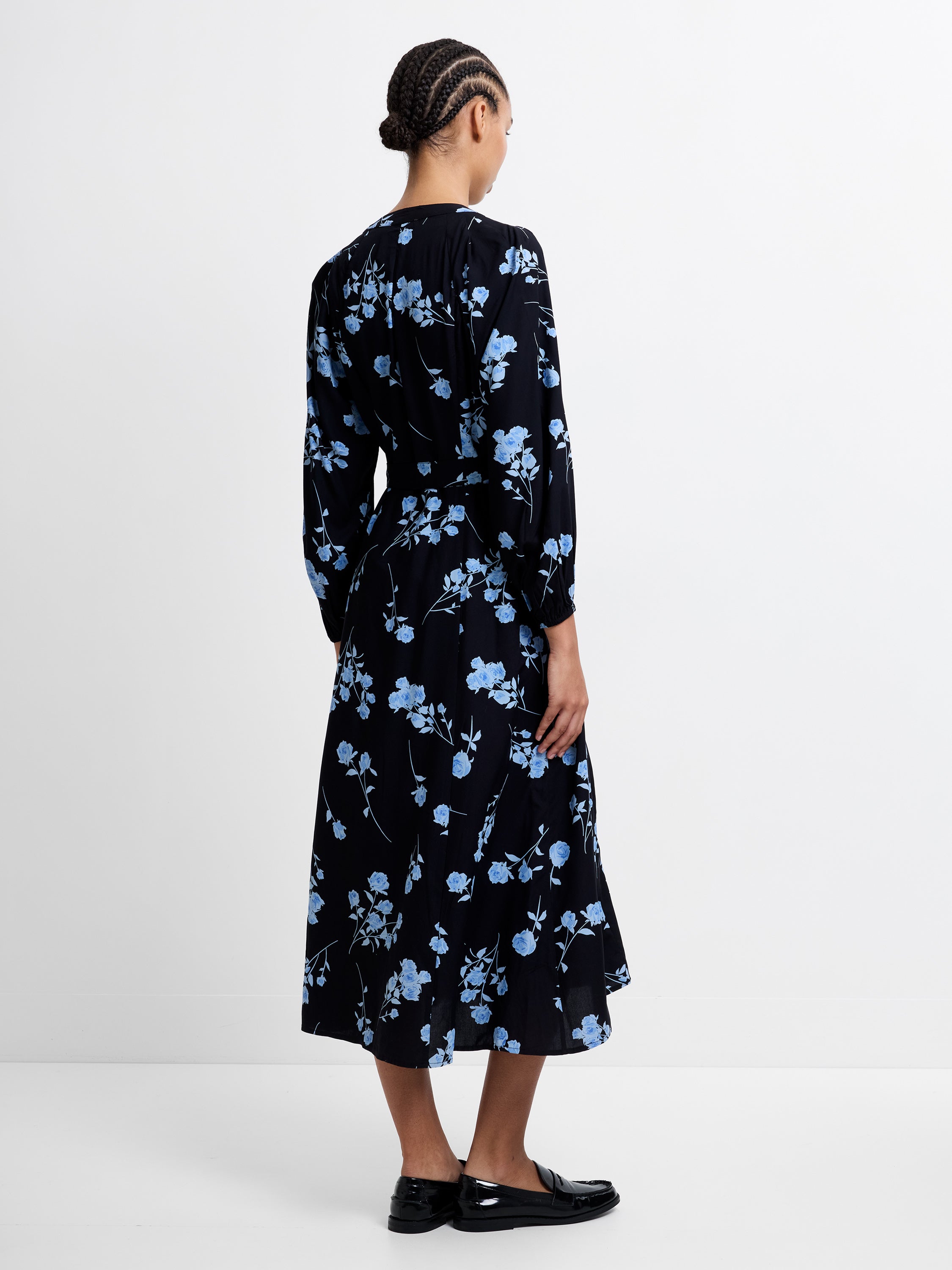 Alessandra Puff Sleeve Belted Dress