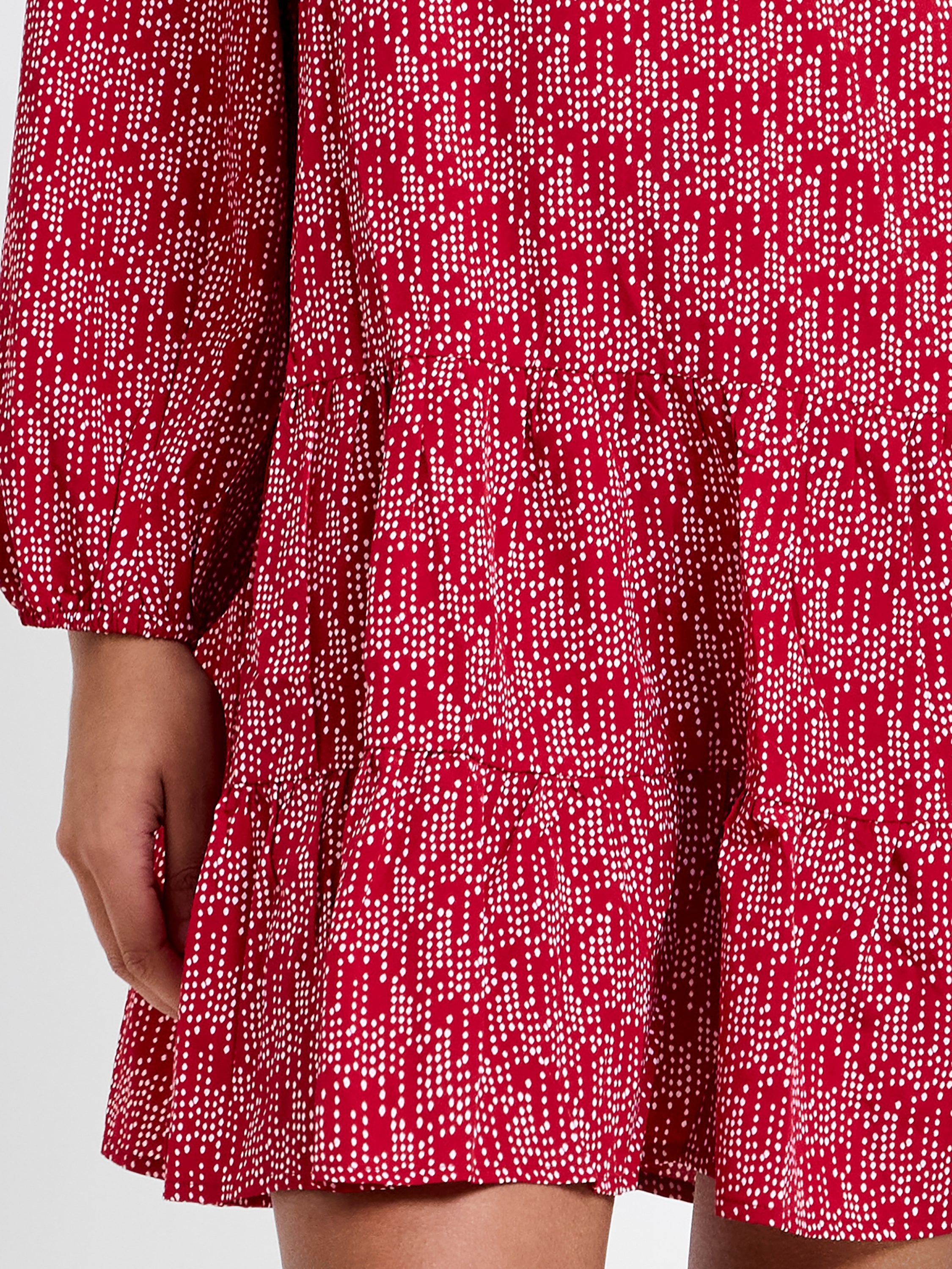 Abstract Swing Half Zip Dress