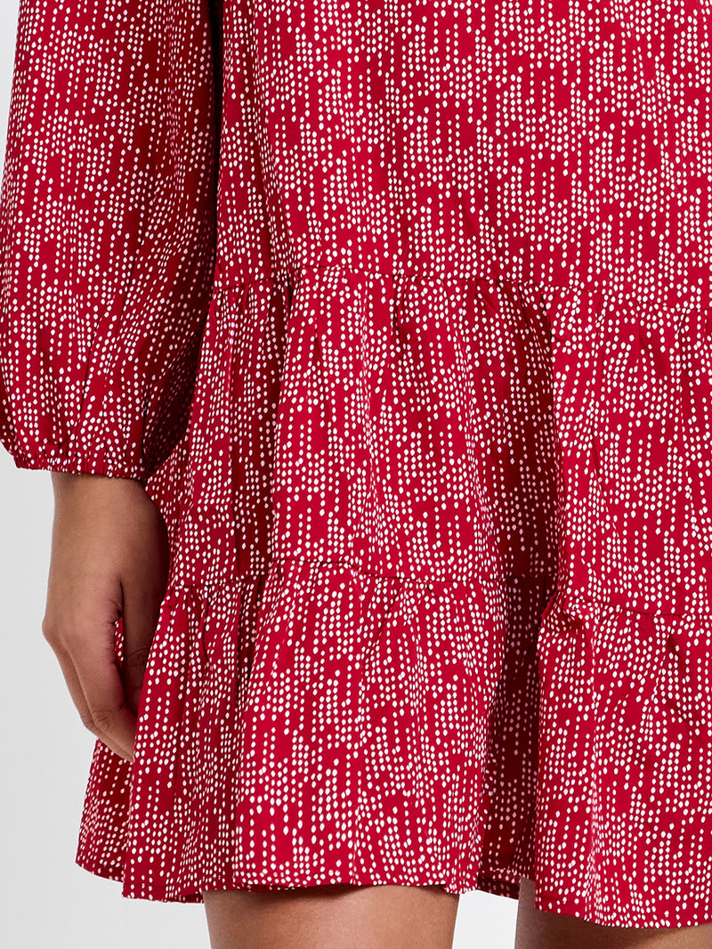 Abstract Swing Half Zip Dress