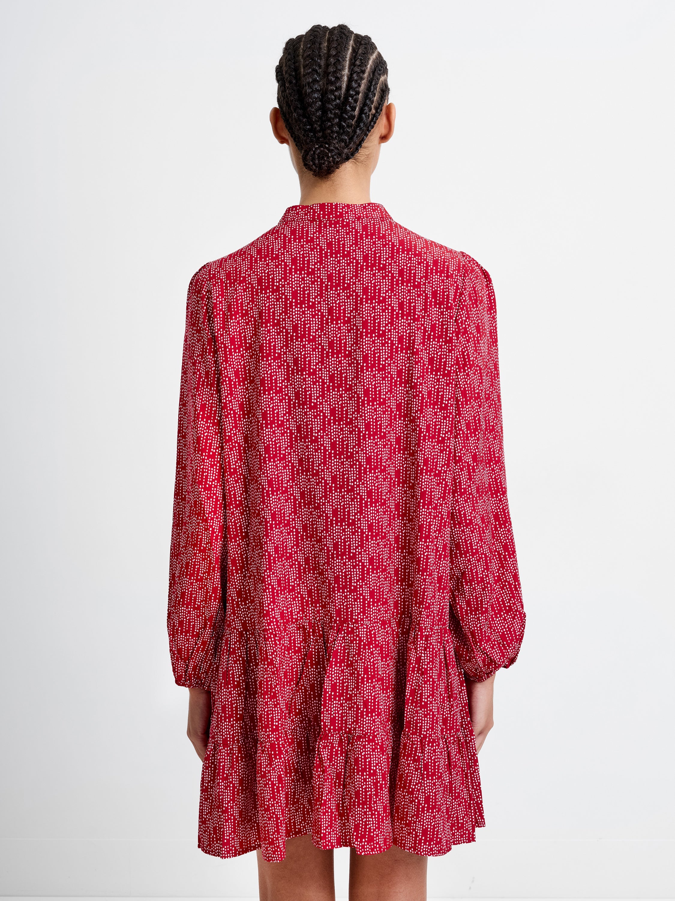 Abstract Swing Half Zip Dress