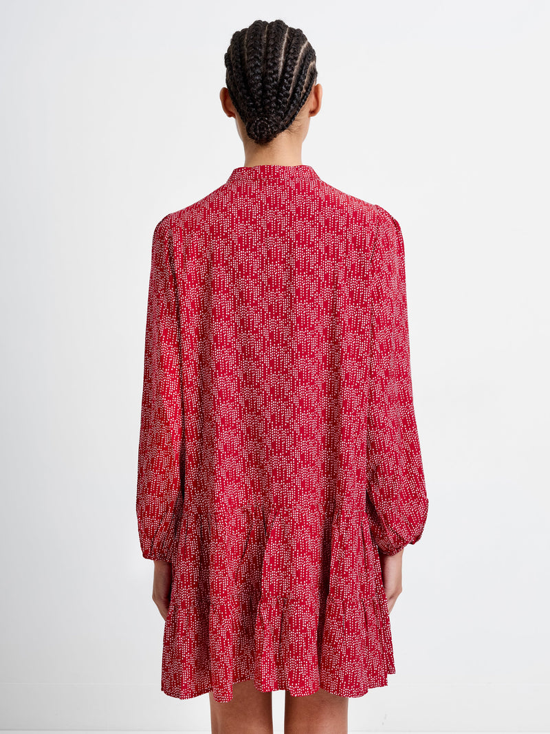 Abstract Swing Half Zip Dress