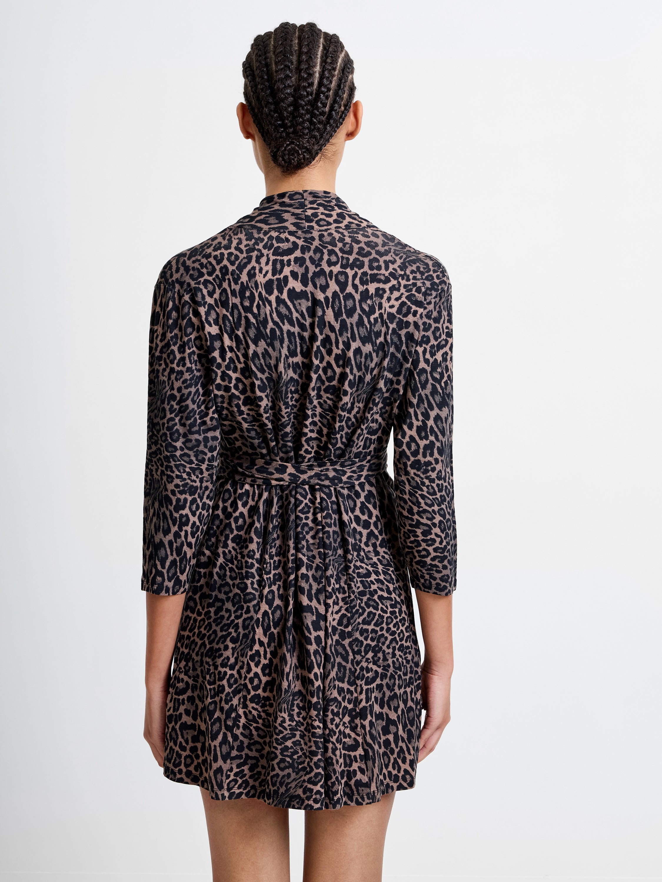 Leopard V Neck Tie Dress