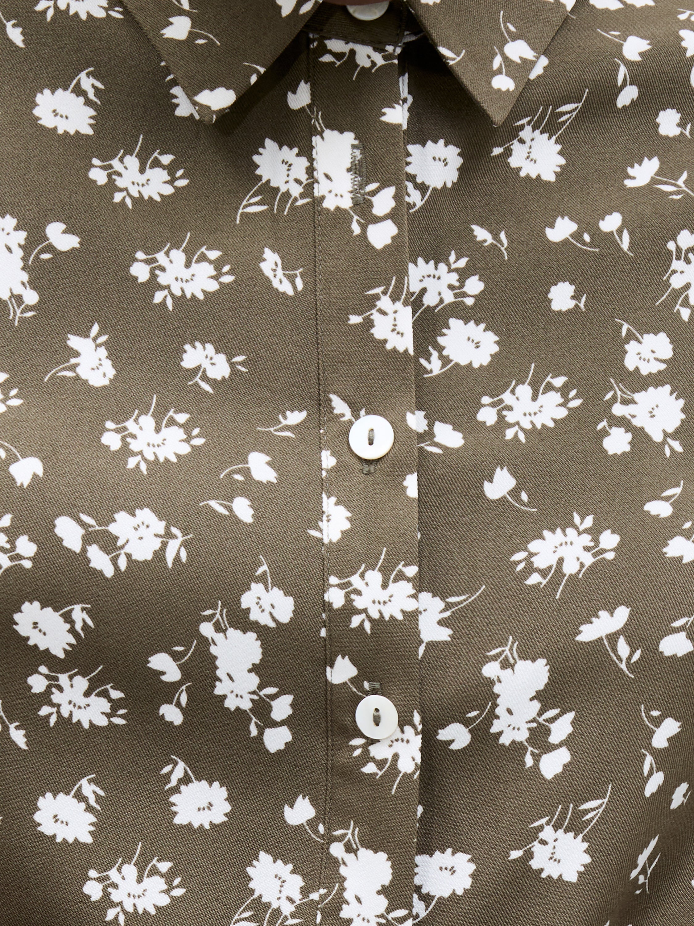Floral Printed Short Sleeve Shirt Dress