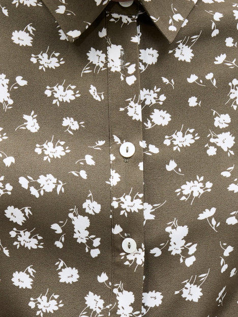 Floral Printed Short Sleeve Shirt Dress