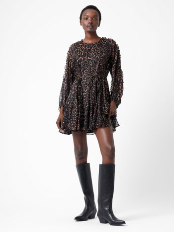 Leopard Ruffle Mini Dress