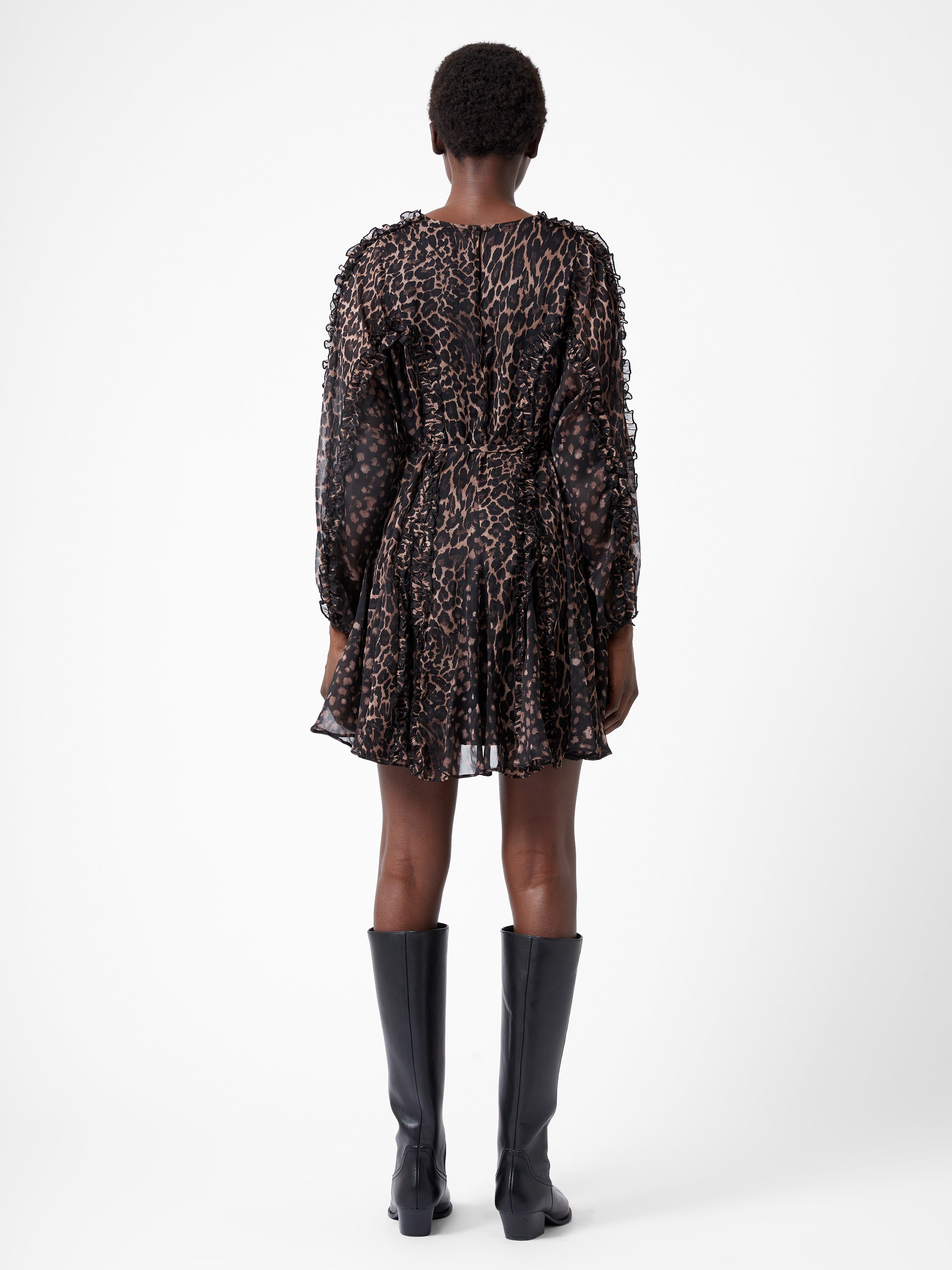 Leopard Ruffle Mini Dress