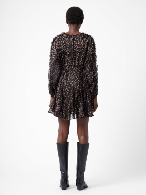 Leopard Ruffle Mini Dress