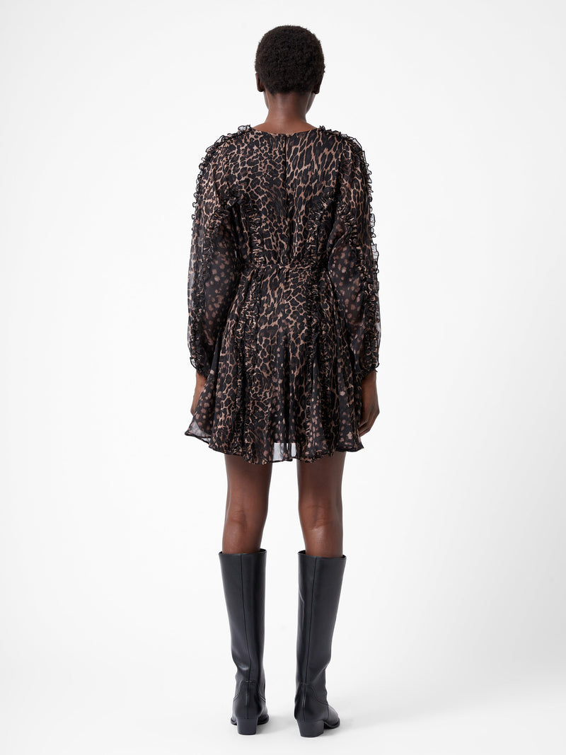 Leopard Ruffle Mini Dress