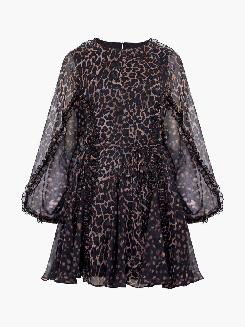 Leopard Ruffle Mini Dress
