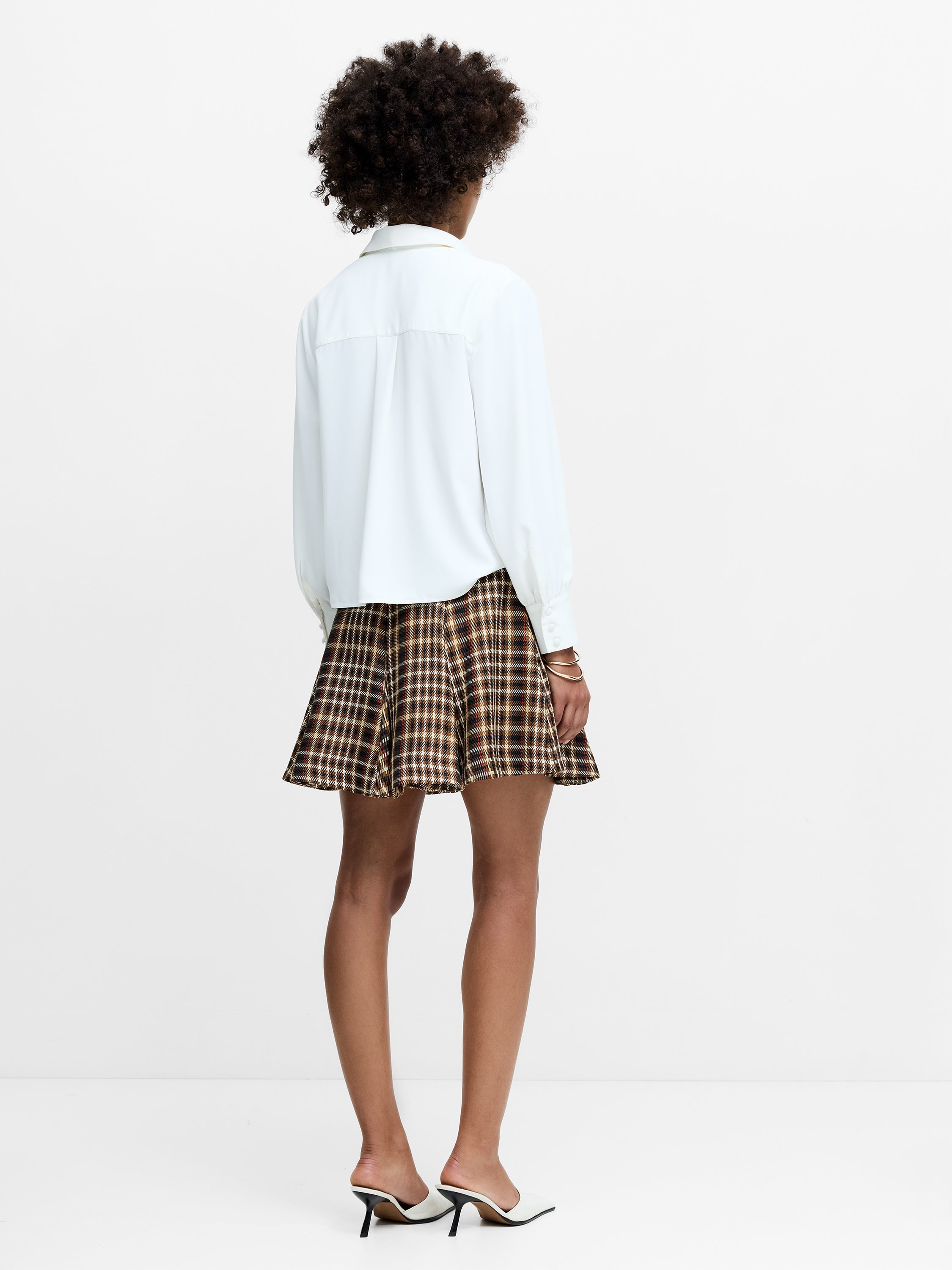 Arezzo White Pearl Trim Shirt
