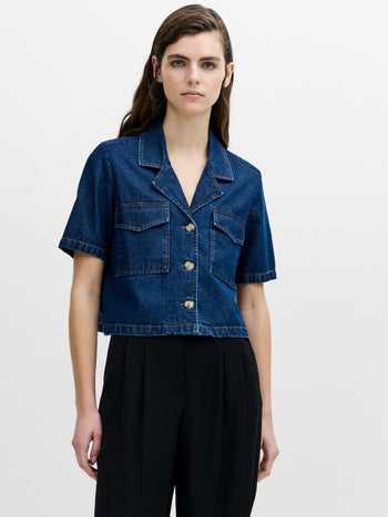 Archie Blue Denim Short Sleeve Shirt