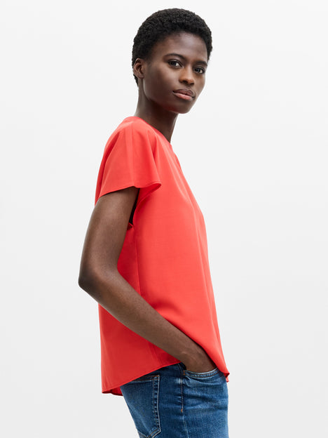 Crepe Light Crew Neck Top